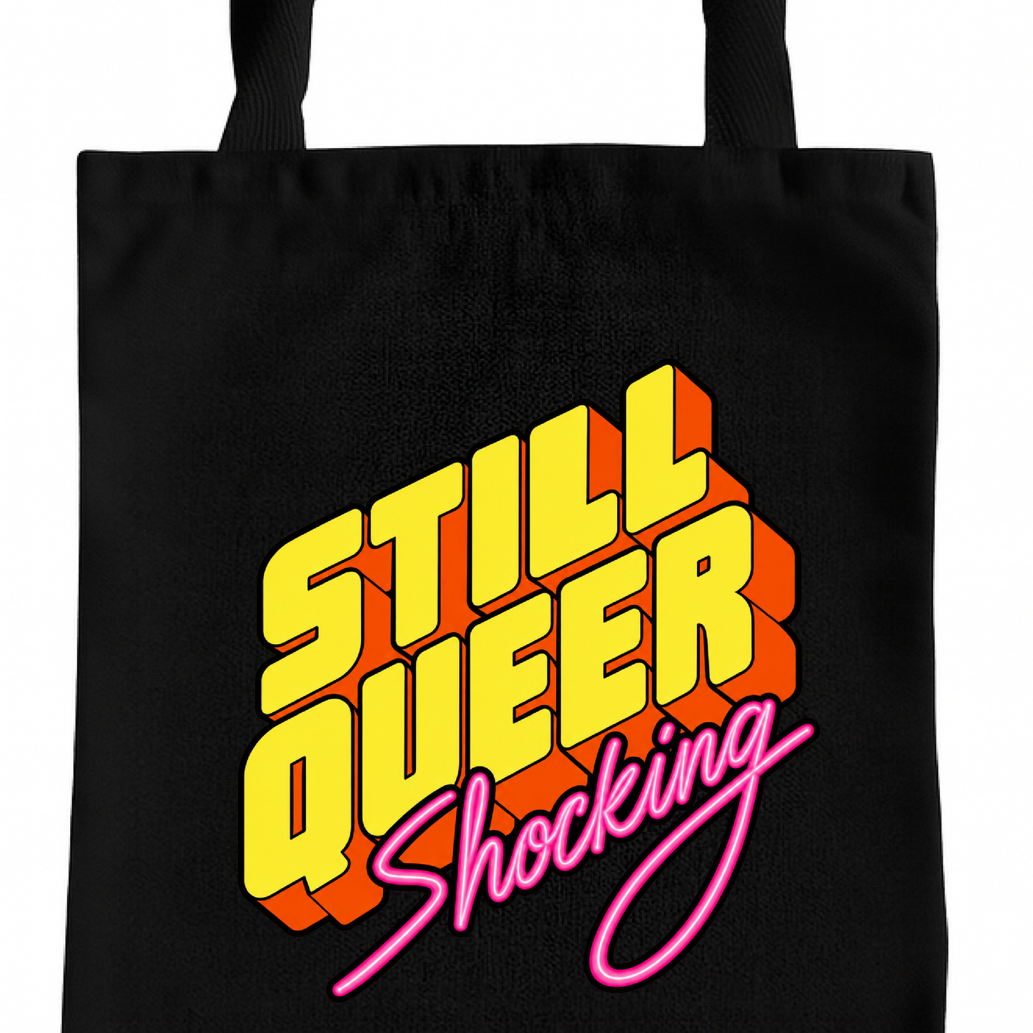 Still Queer Shocking Retro Tote Bag