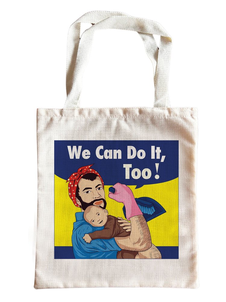 Rosie The Riveter Inspired "We Can Do It Too" Empowerment Tote Bag