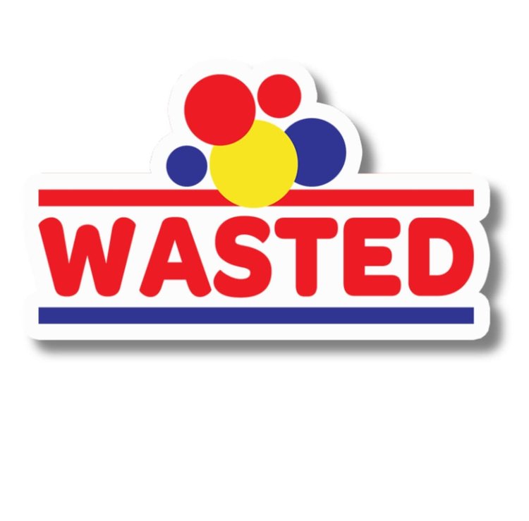 Wasted Sticker Inspired By Wonder Bread Logo - Queerky