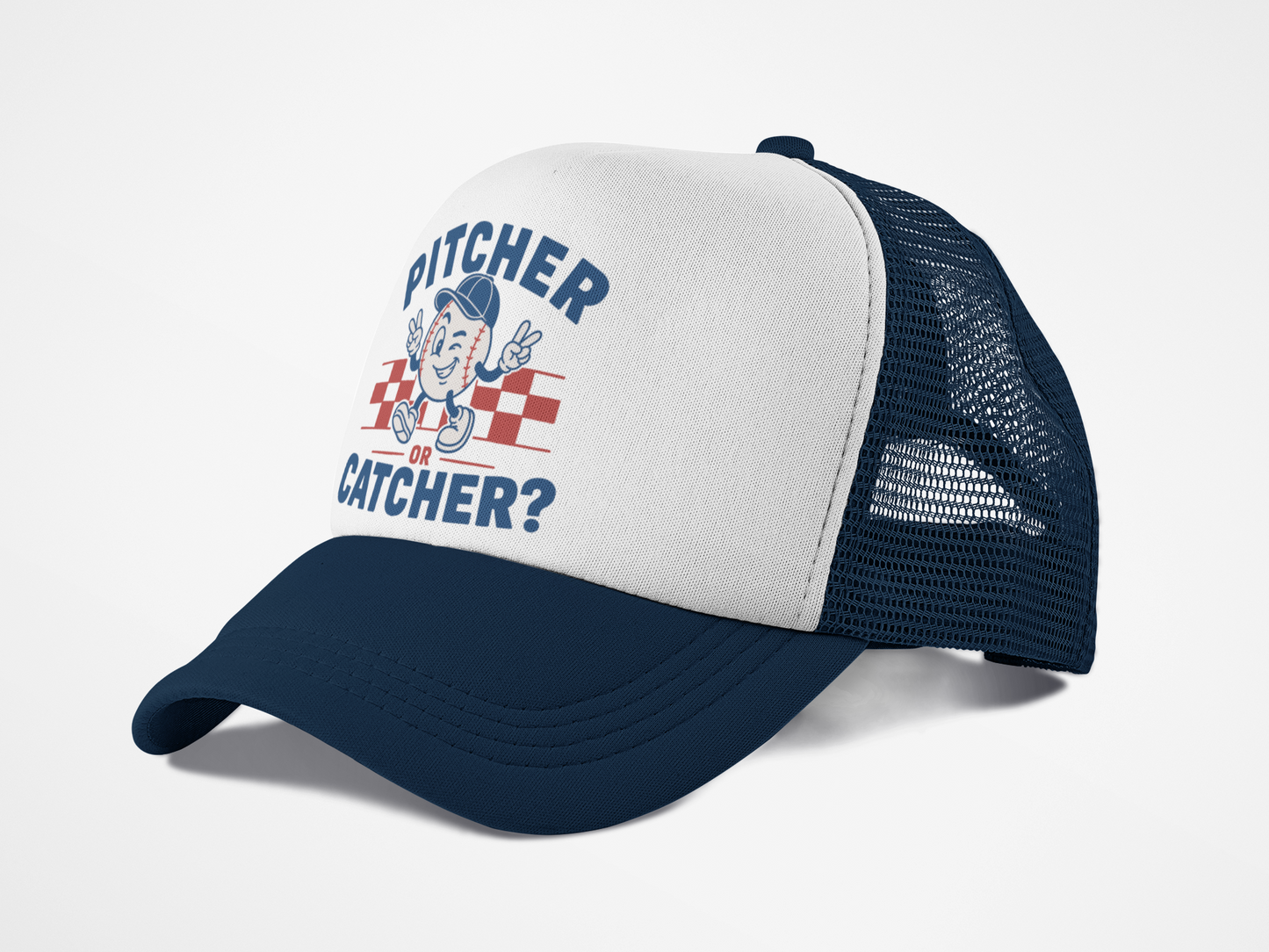 Pitcher or Catcher? Funny Queer Baseball Trucker Hat