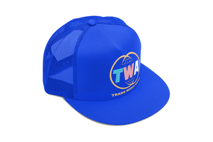 TWA Trans World Agenda trucker hat alternate view