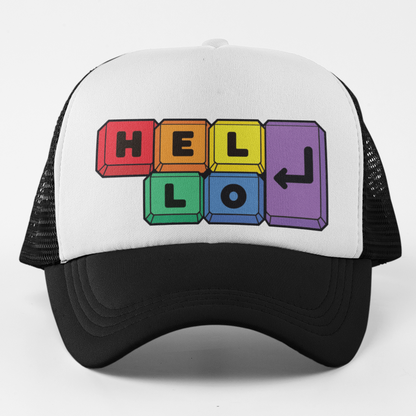 Hello Pride Rainbow Keyboard Trucker Hat