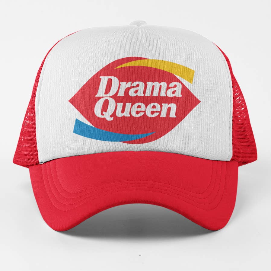 Drama Queen Trucker Hat - red and white