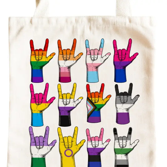 Queer Love in Every Color LGBTQ+ Pride Tote Bag - Queerky