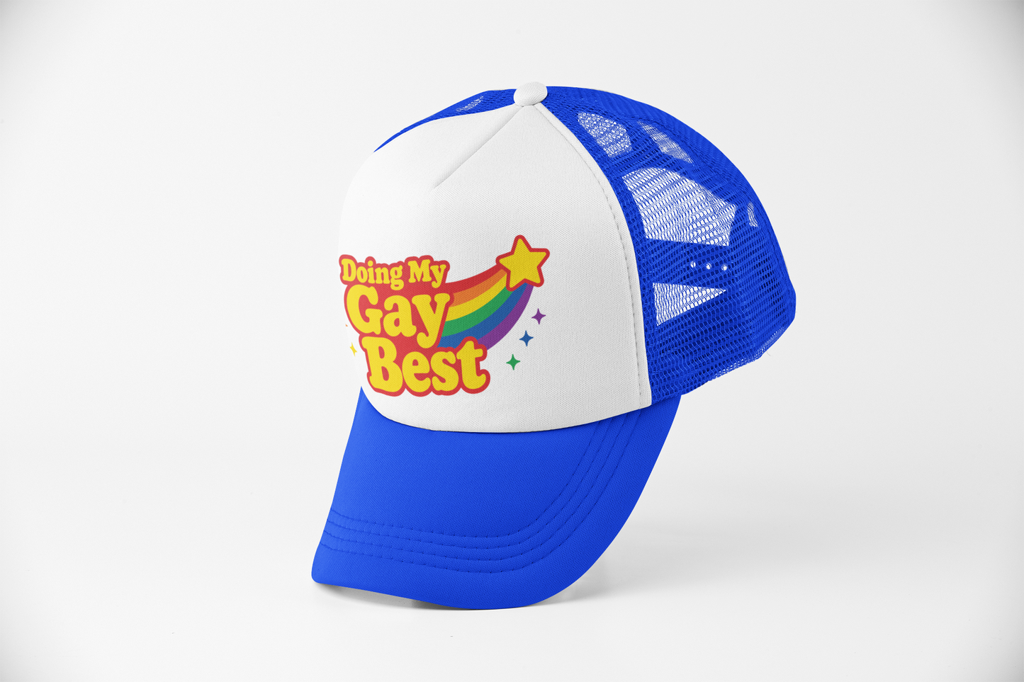 Doing My Gay Best Rainbow Trucker Hat (Choose color)