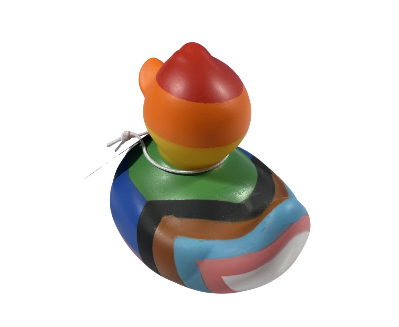 Hand-Painted Progress Pride Rubber Ducky | Queer Duck Collectible Toy