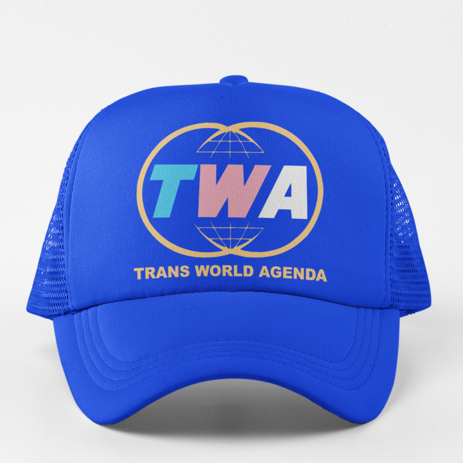TWA Trans World Agenda trucker hat