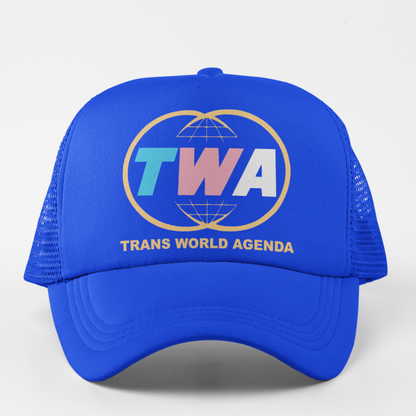 TWA Trans World Agenda trucker hat