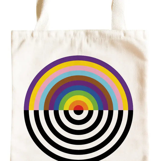 Progress Pride Circle Tote Bag