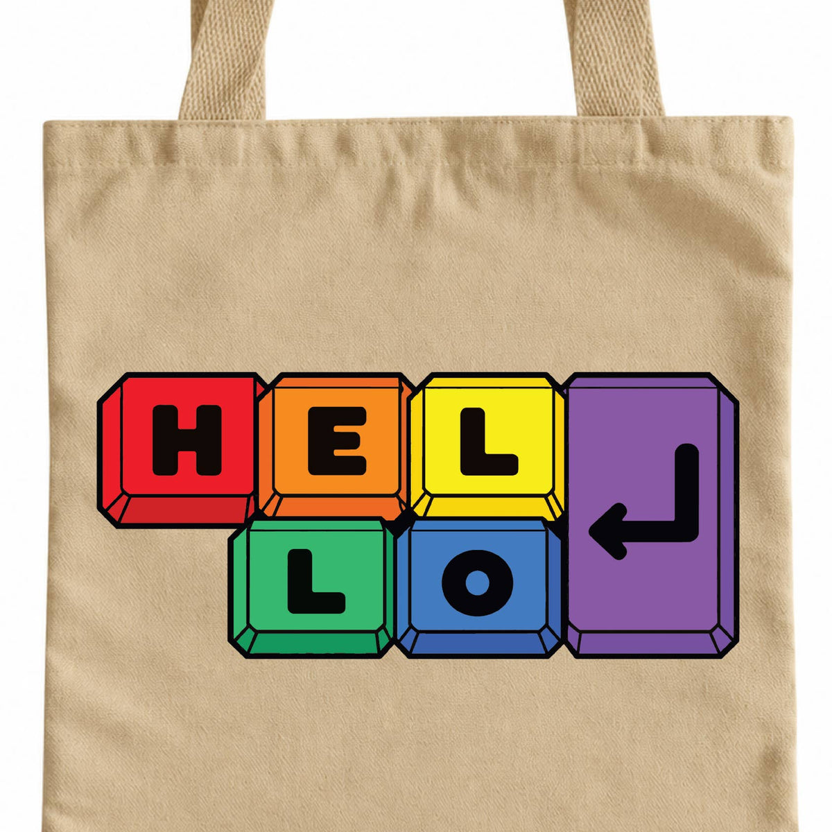 Hello Pride Rainbow Keyboard Tote Bag