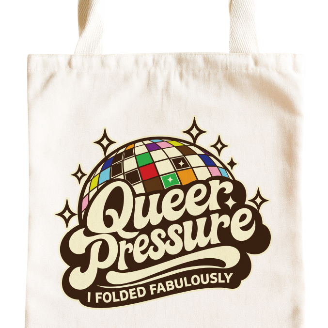 Queer Pressure Disco Ball Tote Bag - Pride Gift