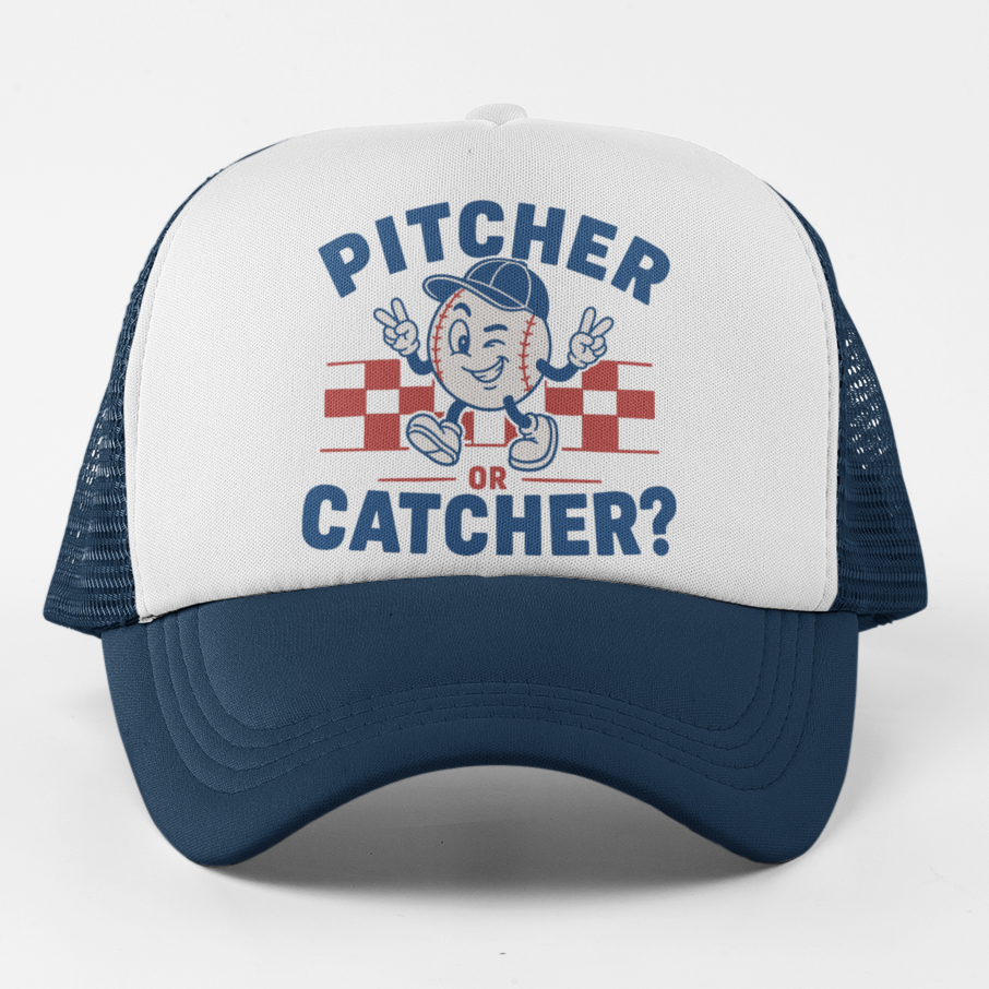 Pitcher or Catcher? Funny Queer Baseball Trucker Hat