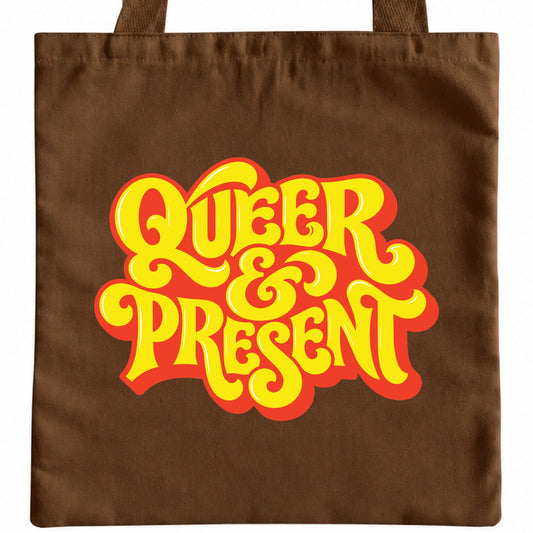 Queer & Present brown tote bag