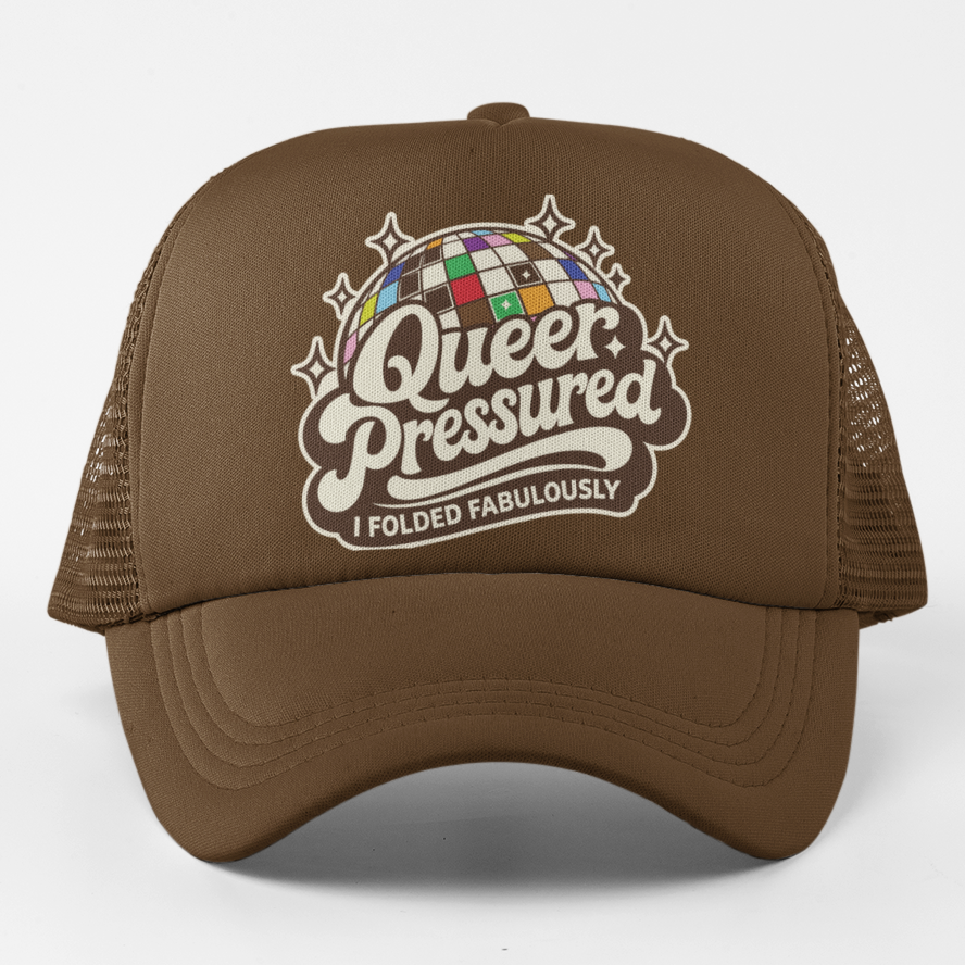 Queer Pressure Disco Ball Trucker Hat – Pride Gift