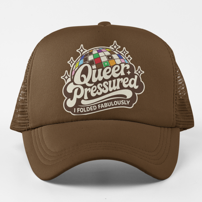 Queer Pressure Disco Ball Trucker Hat – Pride Gift